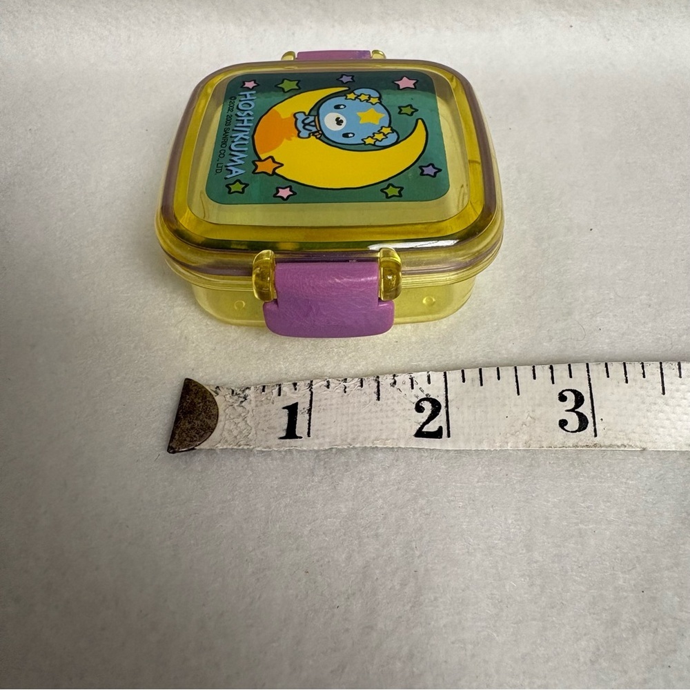 SANRIO HOSHIKUMA Mini Plastic Box Container Yellow Purple Y2K 2002 - Picture 3 of 10